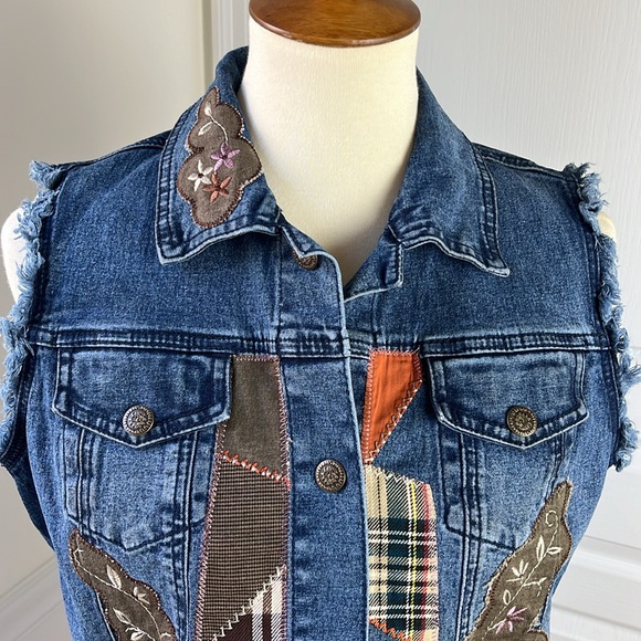 DG2 by Diane Gilman Embroidered Jean Vest - Picture 5 of 13